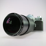 Minolta SR-7 35mm Film SLR Camera Silver w/ MD Rokkor 75-200mm f/4.5 Lens Tested