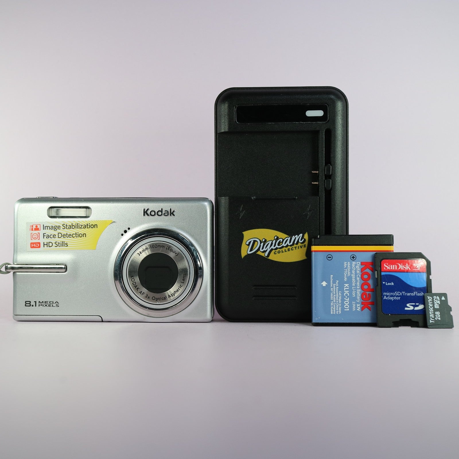 Kodak Digital Camera EasyShare M893 IS 8.1MP Silver Tested Full Working Set