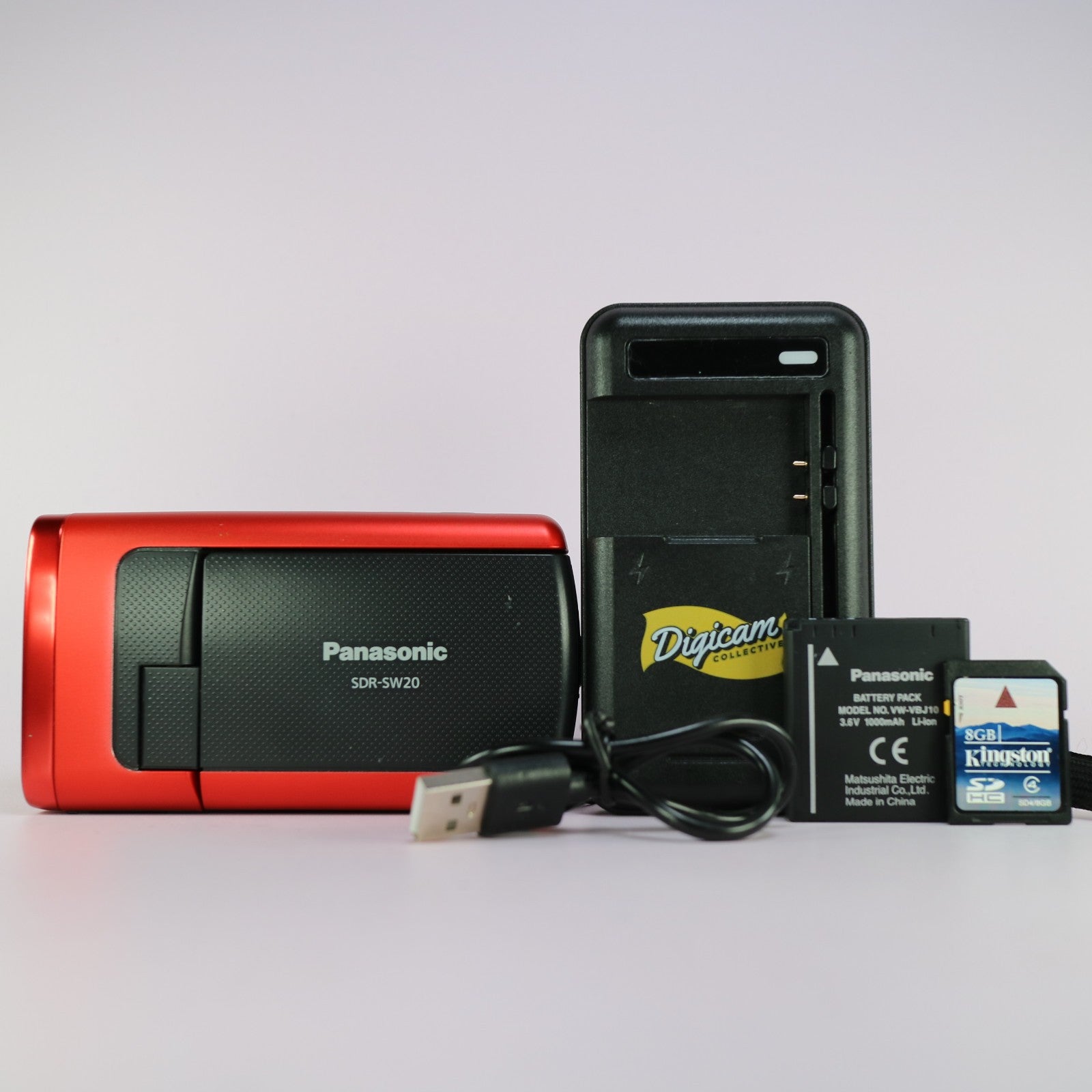 Panasonic SDR-SW20 12.0MP Compact Underwater Camcorder Red Tested Full Set