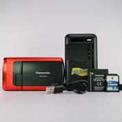 Panasonic SDR-SW20 12.0MP Compact Underwater Camcorder Red Tested Full Set
