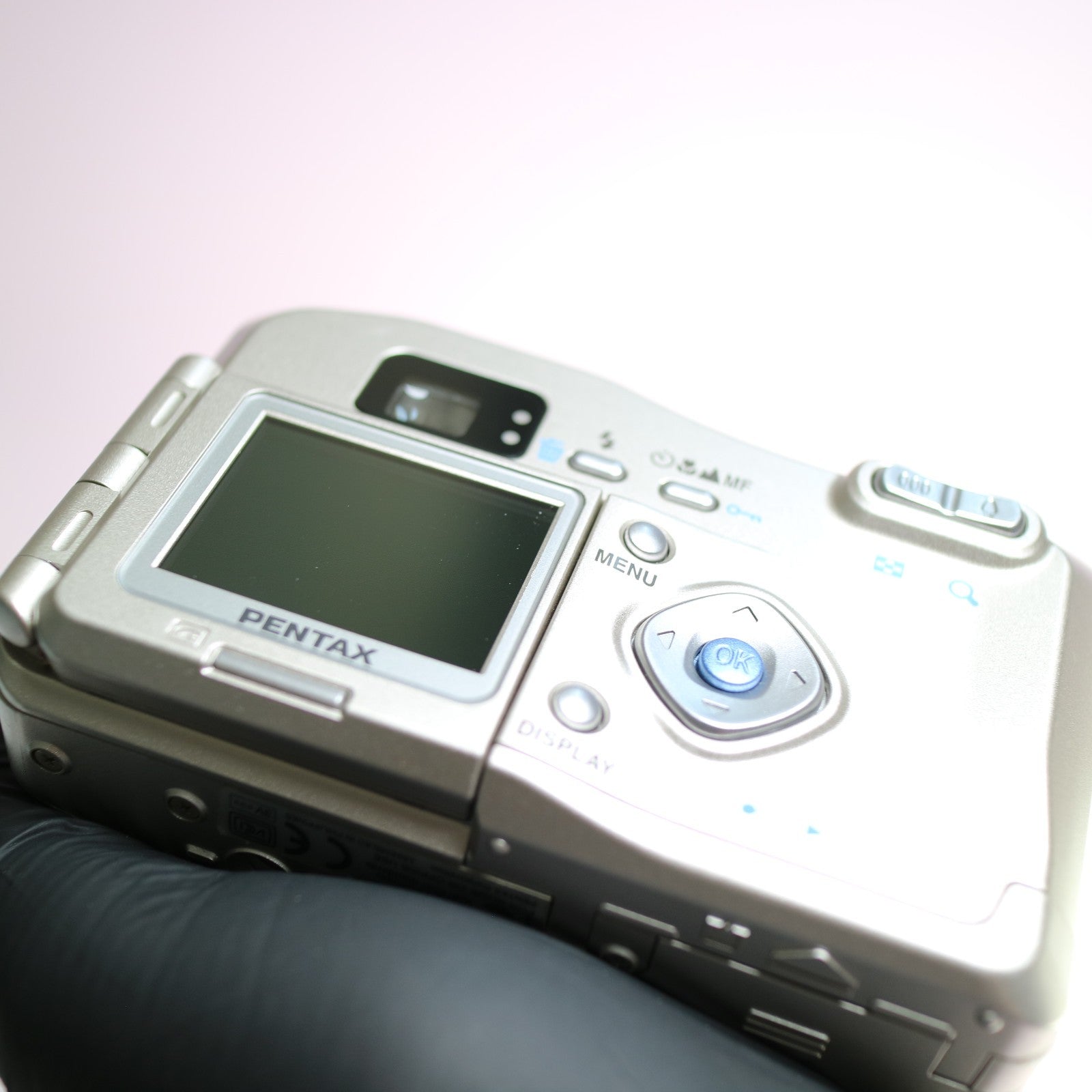 Pentax Digital Camera Optio 330GS 3.2MP Silver Flip Screen Tested