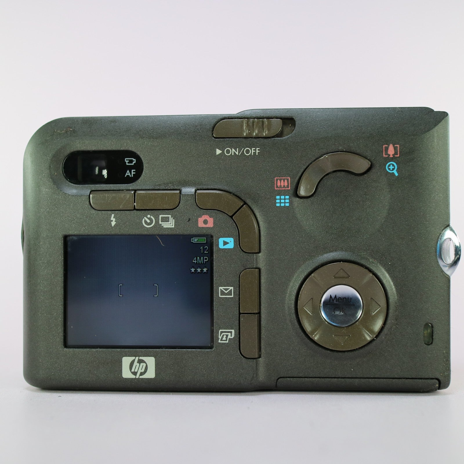HP Digital Camera Photosmart R607 4.1MP Silver Tested Full Working Set