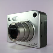 HP Digital Camera Photosmart R607 4.1MP Silver Tested Full Working Set