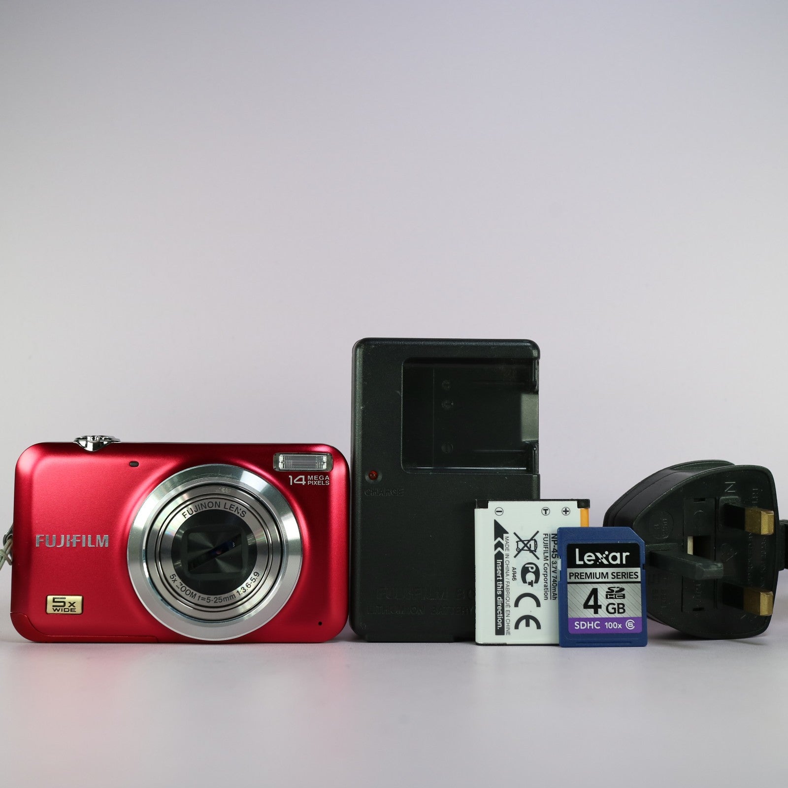 Fujifilm Digital Camera FinePix JX530 14.0MP Red Tested Full Working Set