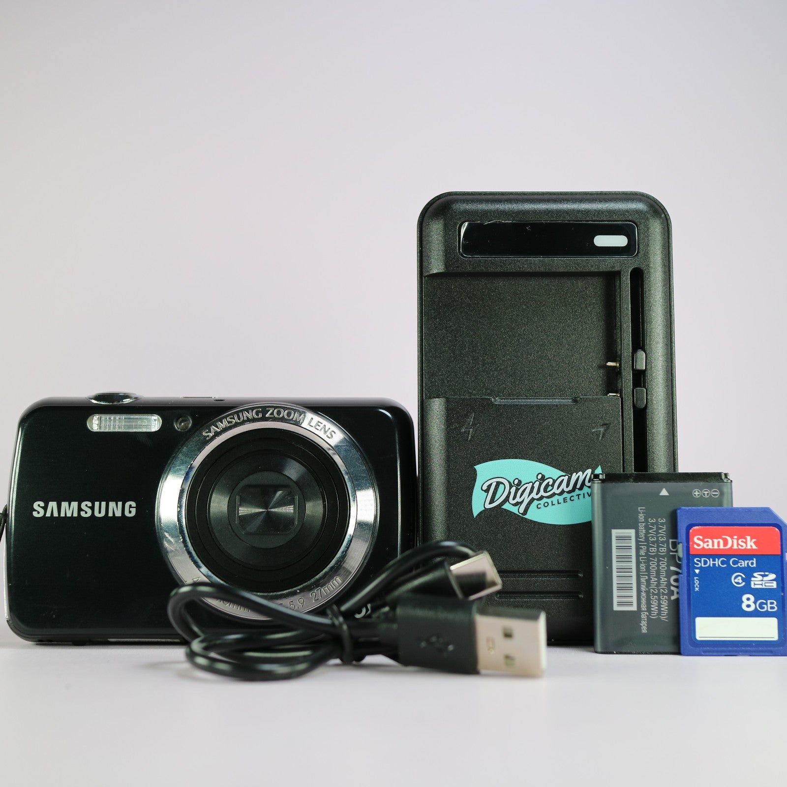Samsung Digital Camera PL20 14.2MP Black Tested Full Working Set