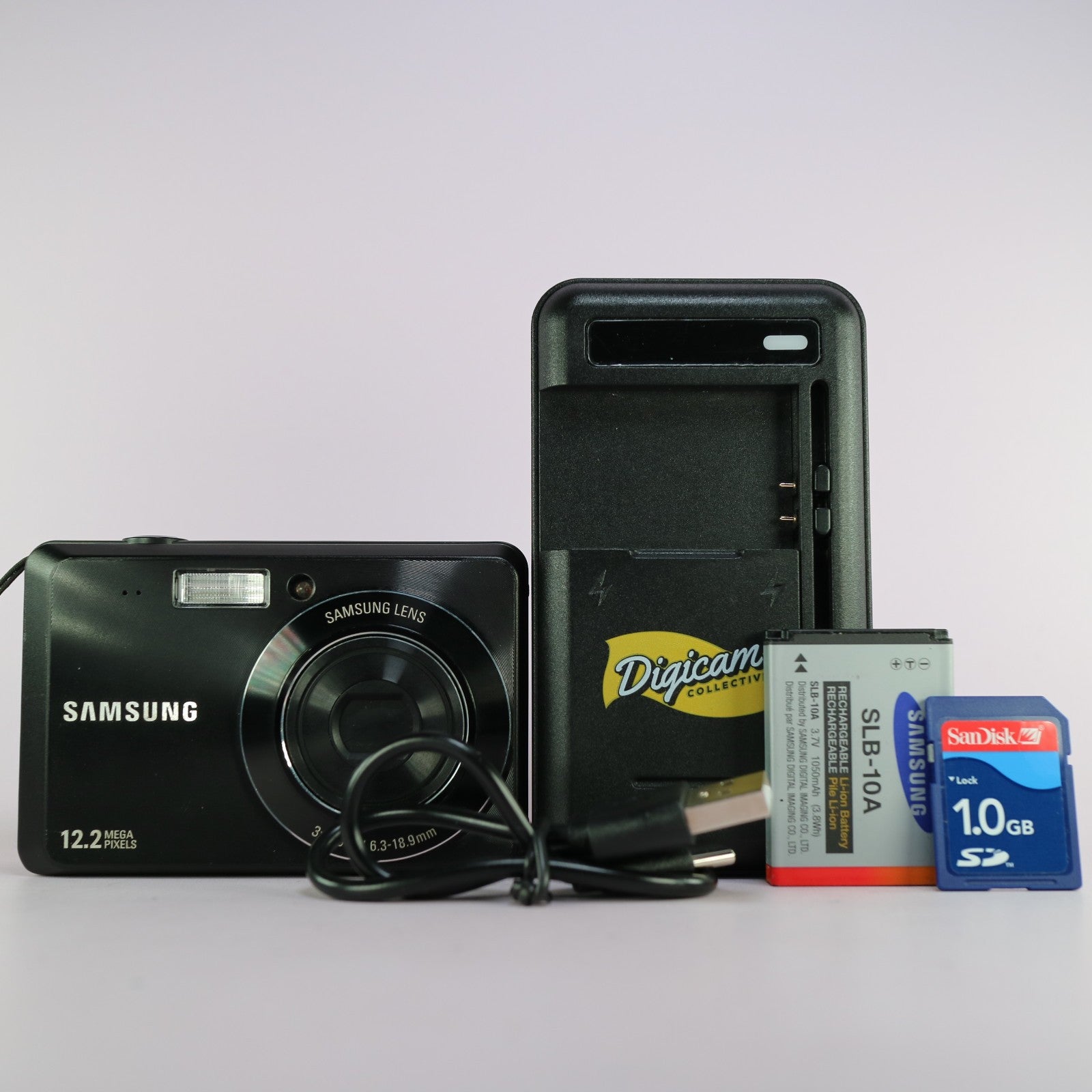 Samsung Digital Camera ES63 12.2MP Black Tested Full Working Set