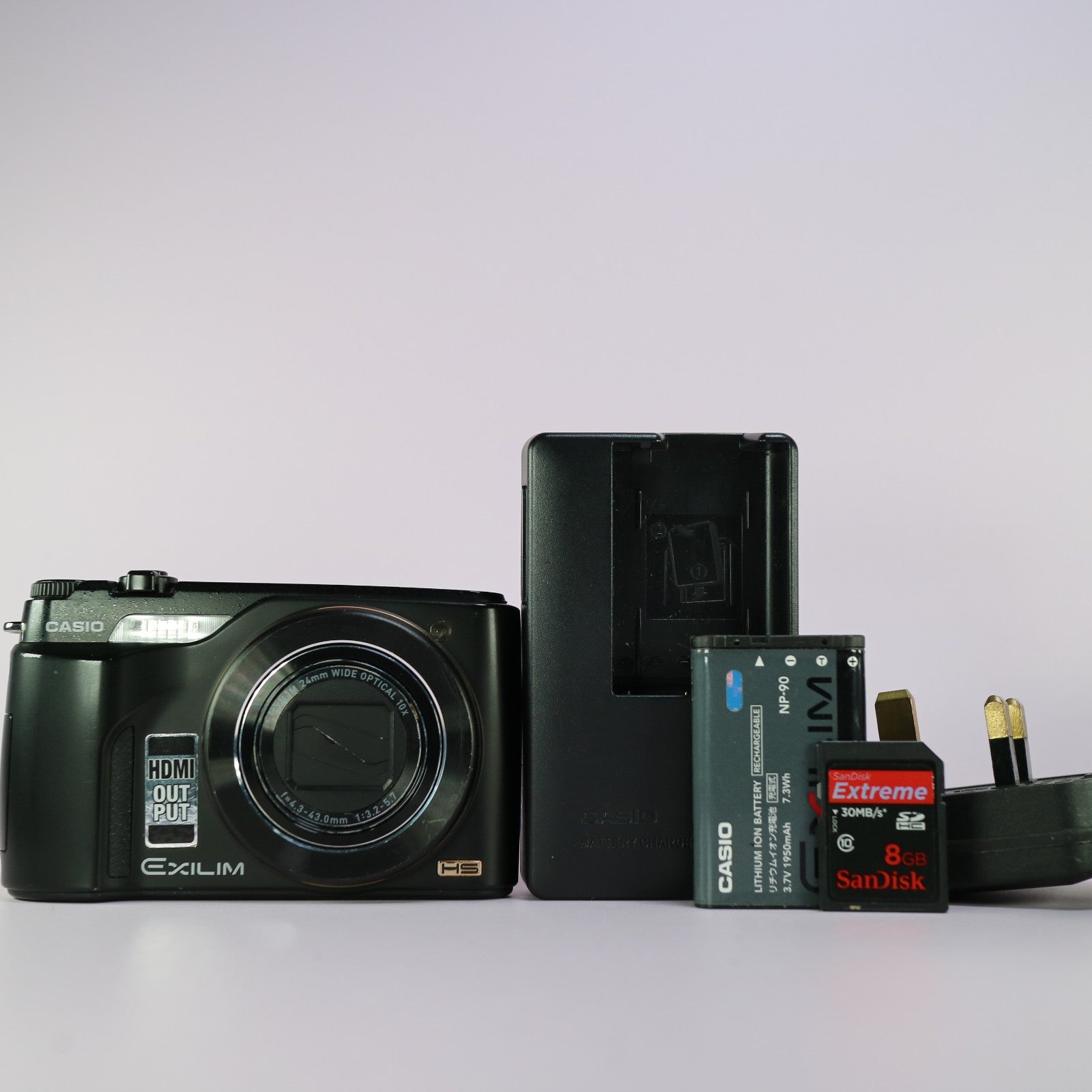 Casio Digital Camera Exilim EX-FH100 10.1MP Black Tested Full Working Set
