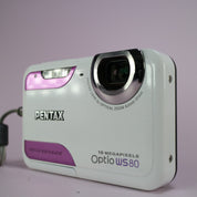 Pentax Underwater Digital Camera Optio WS80 8.0MP White Tested Full Working Set