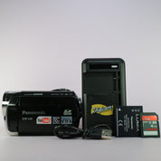 Panasonic SDR-S26 Handheld Digital Camcorder Black Tested Full Working Set