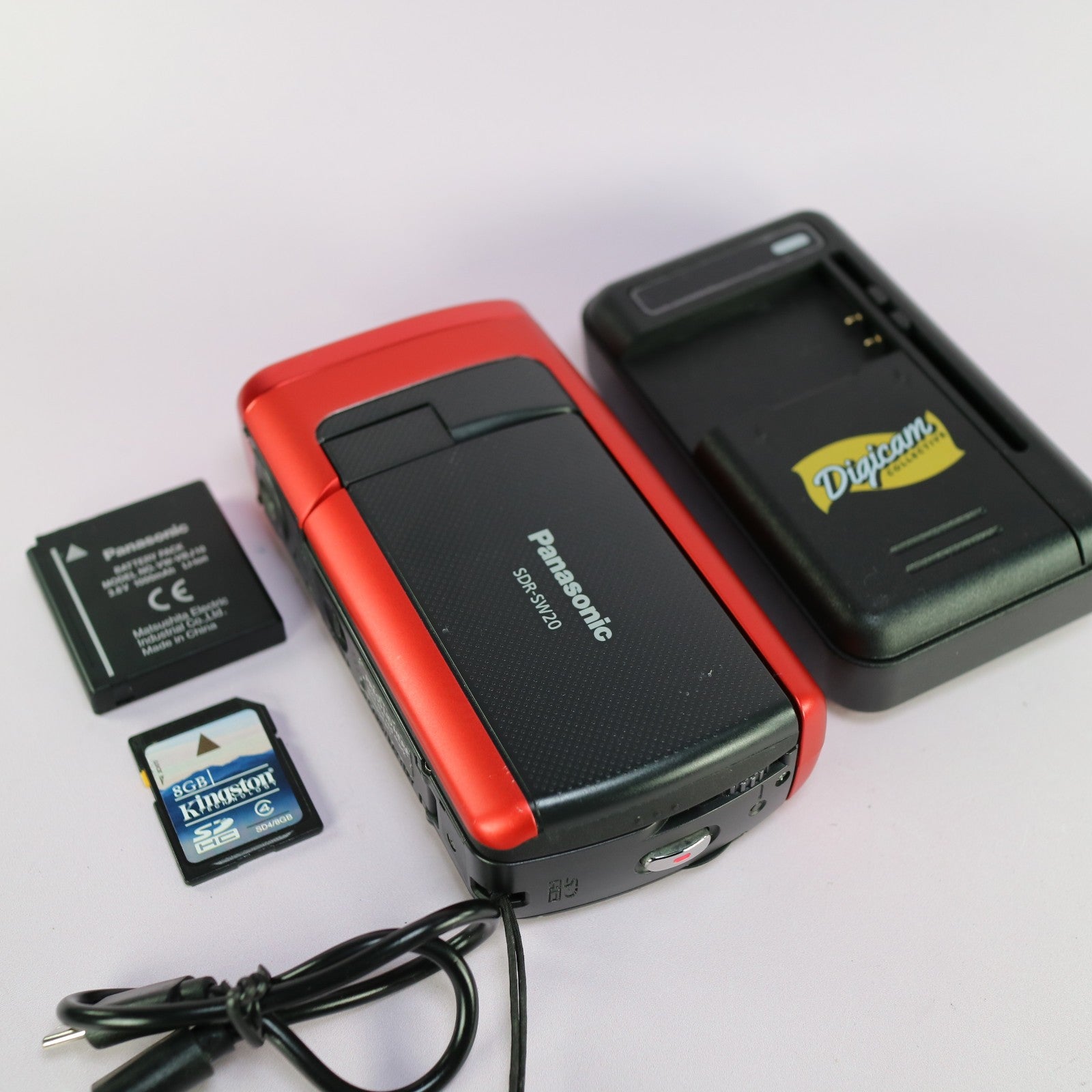 Panasonic SDR-SW20 12.0MP Compact Underwater Camcorder Red Tested Full Set
