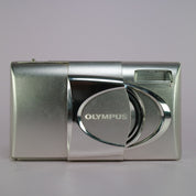 Olympus MJU V 35mm Film Point and Shoot Metal Body Camera Silver Tested