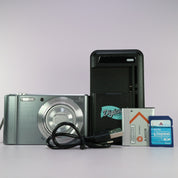 Sony Digital Camera Cybershot DSC-W810 20.1MP Silver Tested Full Working Set