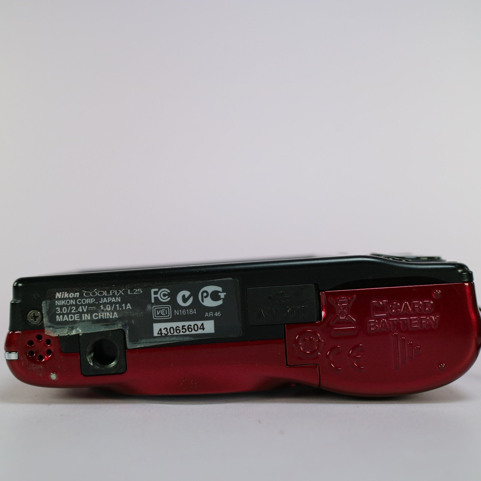 Nikon Digital Camera Coolpix L25 10.1MP Red Tested