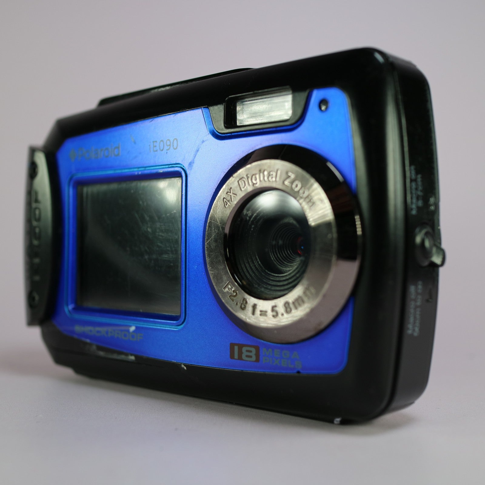 Polaroid Digital Camera iE090 18.0MP Underwater Selfie Screen Blue Tested