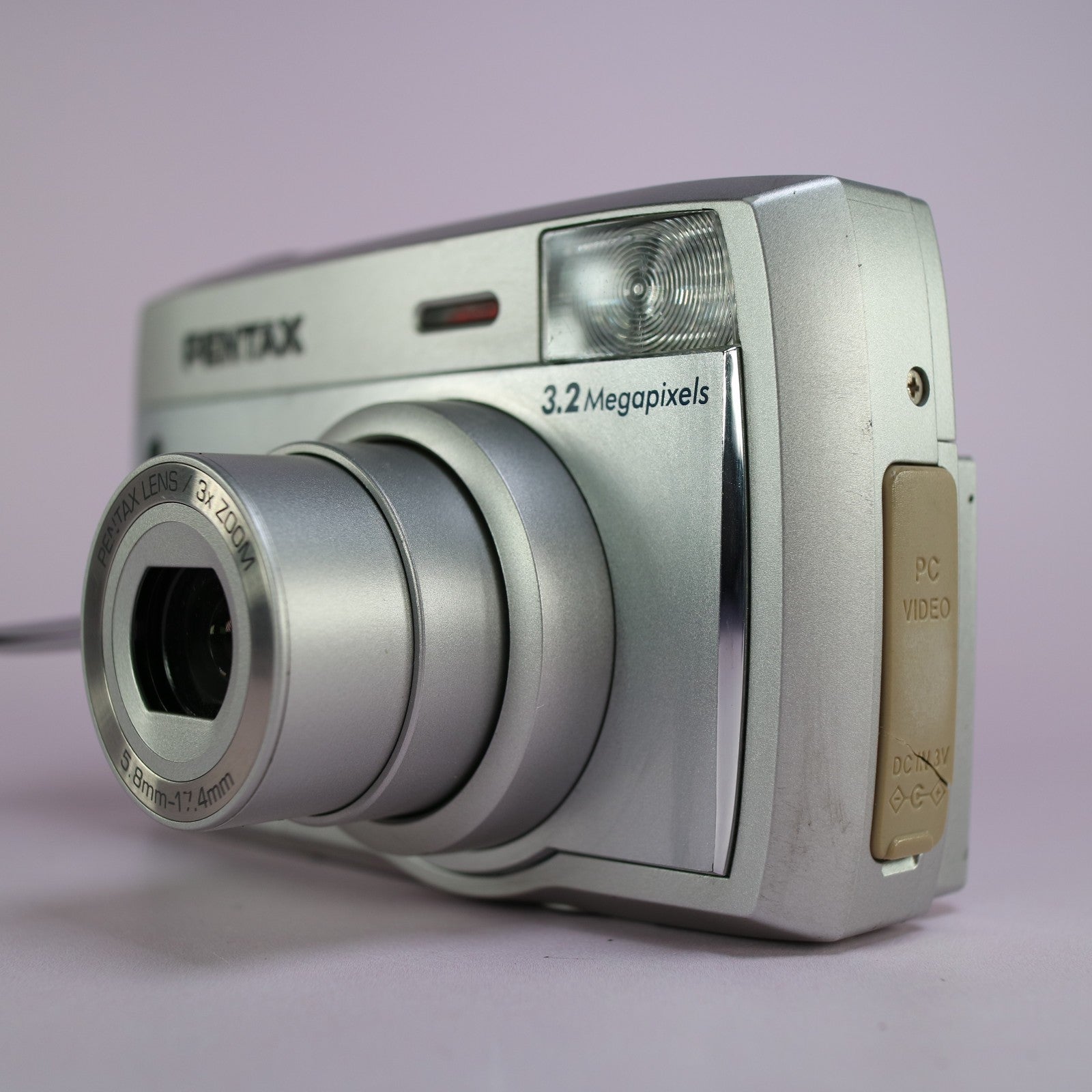 Pentax Digital Camera Optio 33L 3.2MP Silver Flip Screen Tested