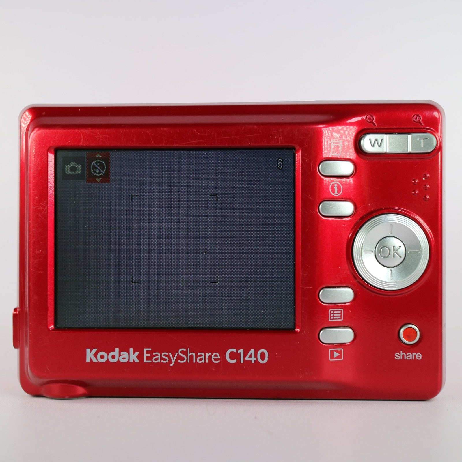Kodak Digital Camera EasyShare C140 8.2MP Red Tested
