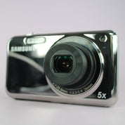 Samsung Digital Camera PL120 14.2MP Selfie Screen Silver Tested Full Working Set