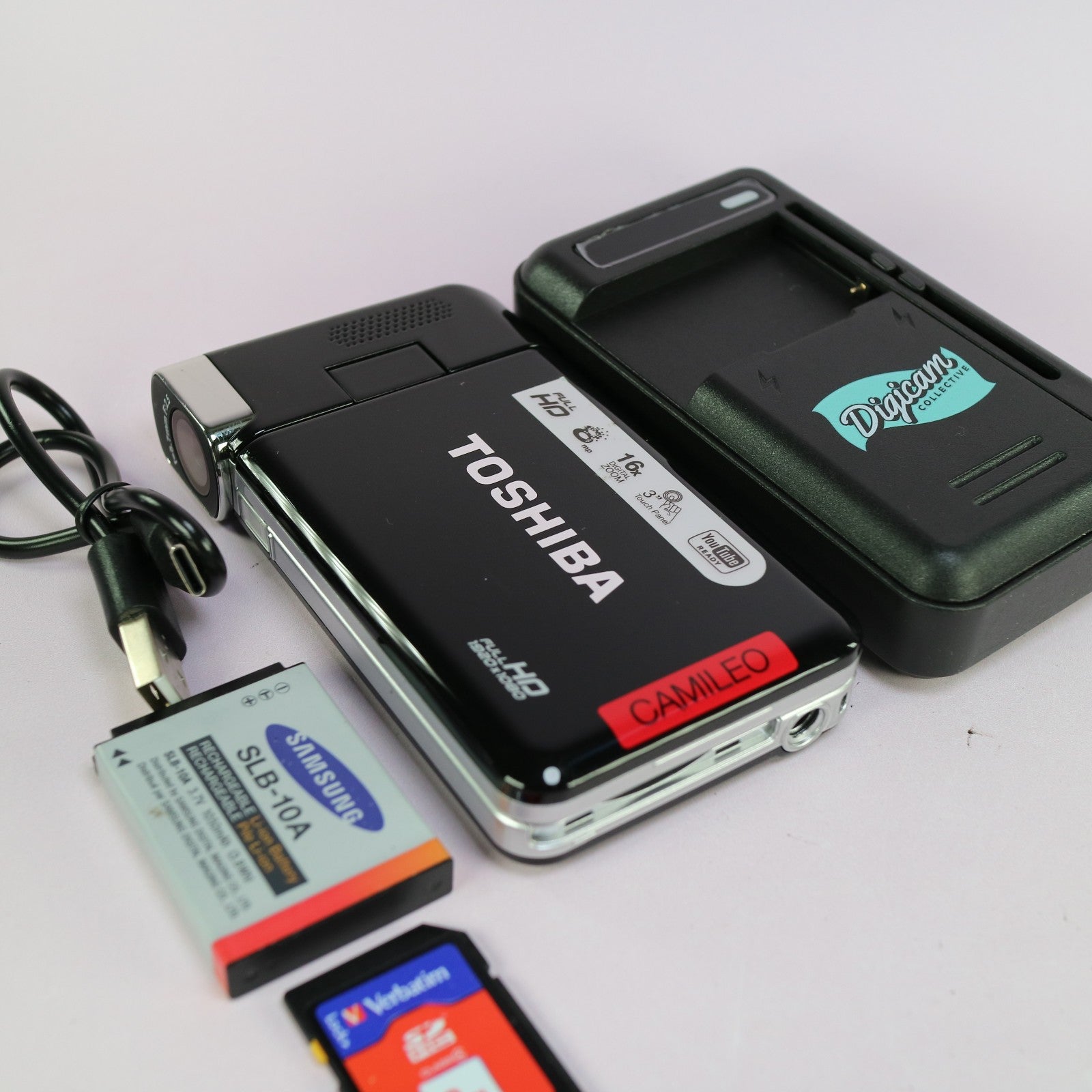 Toshiba Camileo S30 Compact HD Video Camcorder Black Tested Full Working Set
