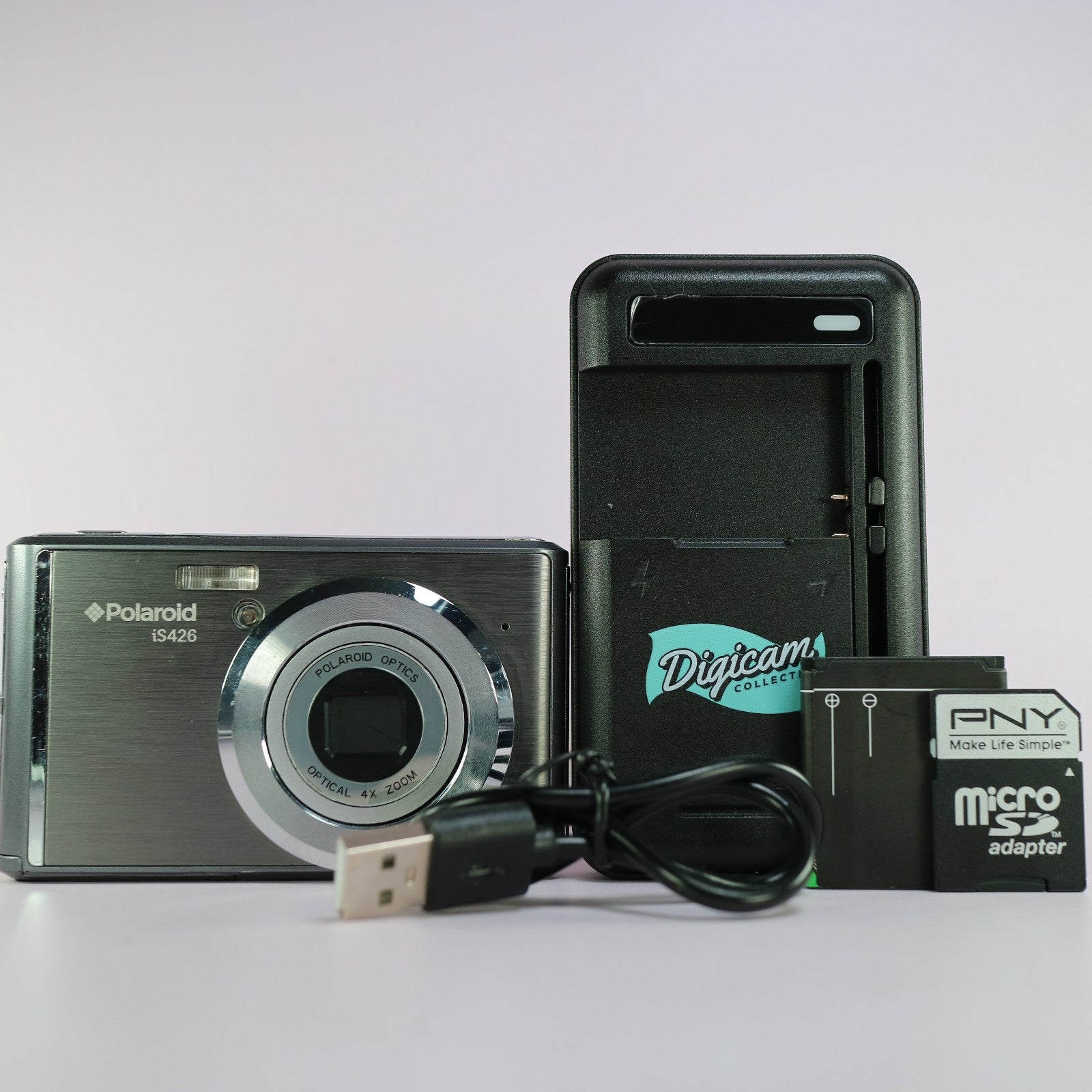 Polaroid Digital Camera iS426 16.0MP Silver Tested Full Working Set
