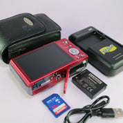 Panasonic Digital Camera Lumix DMC-TZ20 14.1MP Red Tested Full Working Set