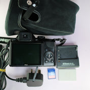 Nikon Digital Bridge Camera Coolpix P90 12.1MP Black Tested Full Working Set