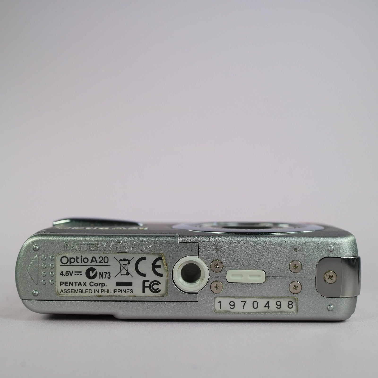 Pentax Digital Camera Optio A20 10.0MP Silver Tested Full Working Set