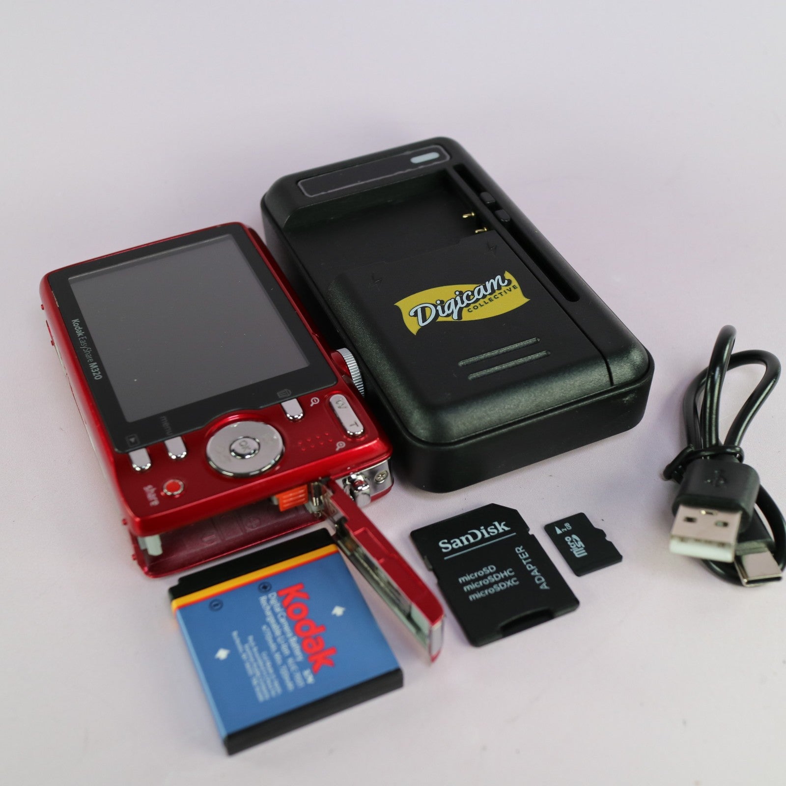 Kodak Digital Camera EasyShare M320 9.2MP Red Tested Full Working Set