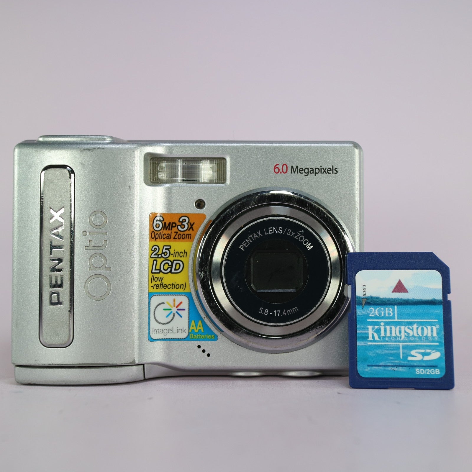 Pentax Digital Camera Optio M10 6.0MP Silver Tested