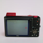 Nikon Digital Camera Coolpix S9100 12.1MP Red Tested