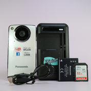 Panasonic HM-TA1 High Definition Handheld Camcorder White Tested Full Set