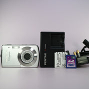 Pentax Optio M30 7.1MP Compact Digital Camera Silver Tested Full Working Set
