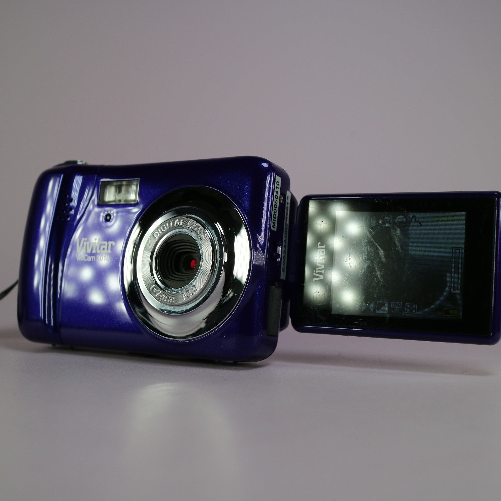 Vivitar Vivicam X018 10.1MP Flip Screen Compact Digital Camera Purple Tested