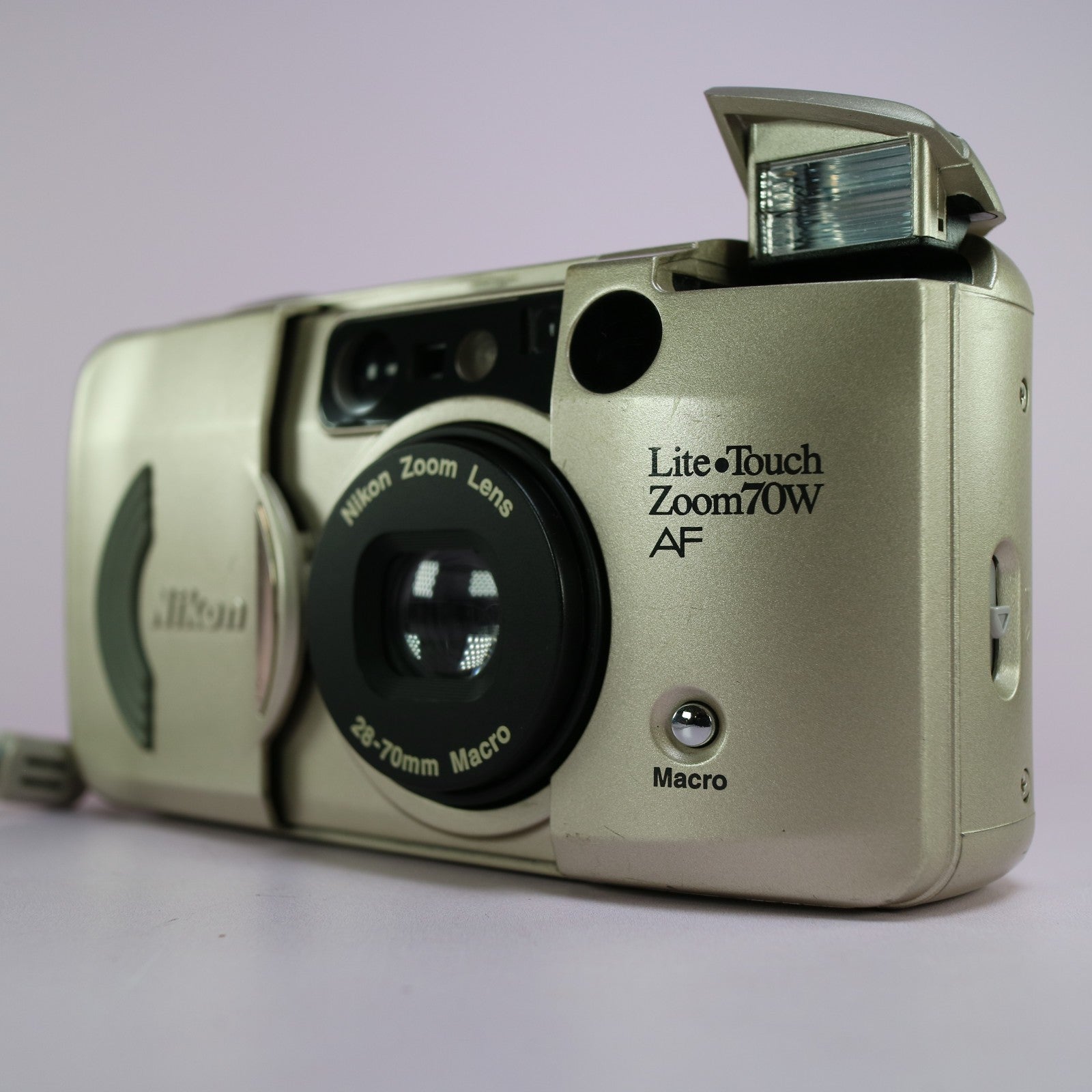 Nikon Lite Touch Zoom 70W 35mm Film Point And Shoot Camera Silver Tested