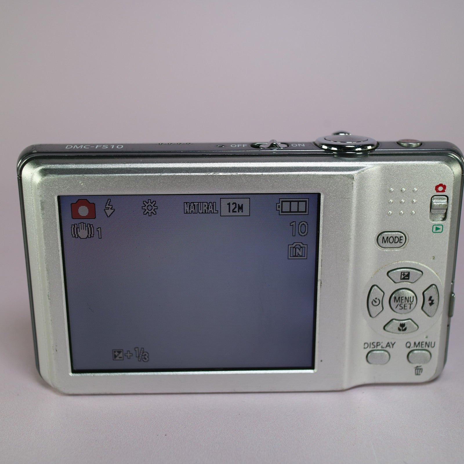 Panasonic Lumix DMC-FS10 12.1MP Digital Camera Silver Tested Full Working Set