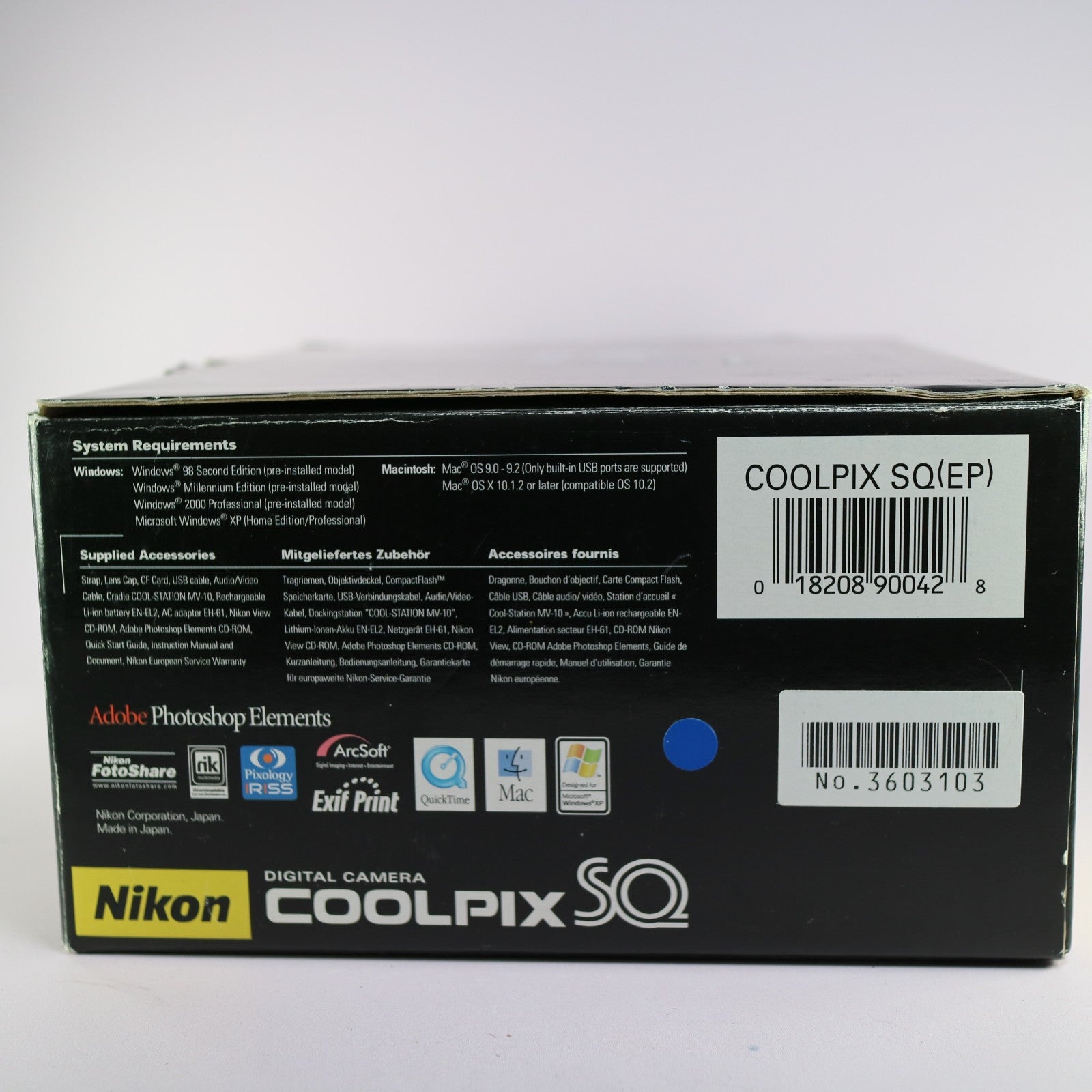 Nikon Coolpix SQ 3.1MP Digital Camera Silver Tested Full Working Set - Mint