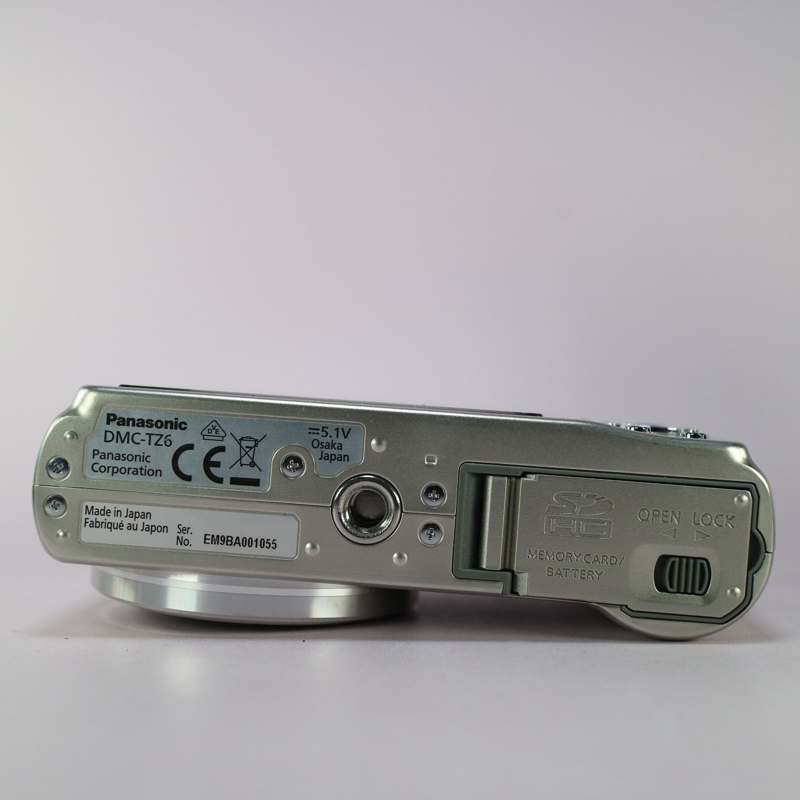 Panasonic Digital Camera Lumix DMC-TZ6 10.1MP Silver Tested Full Working Set