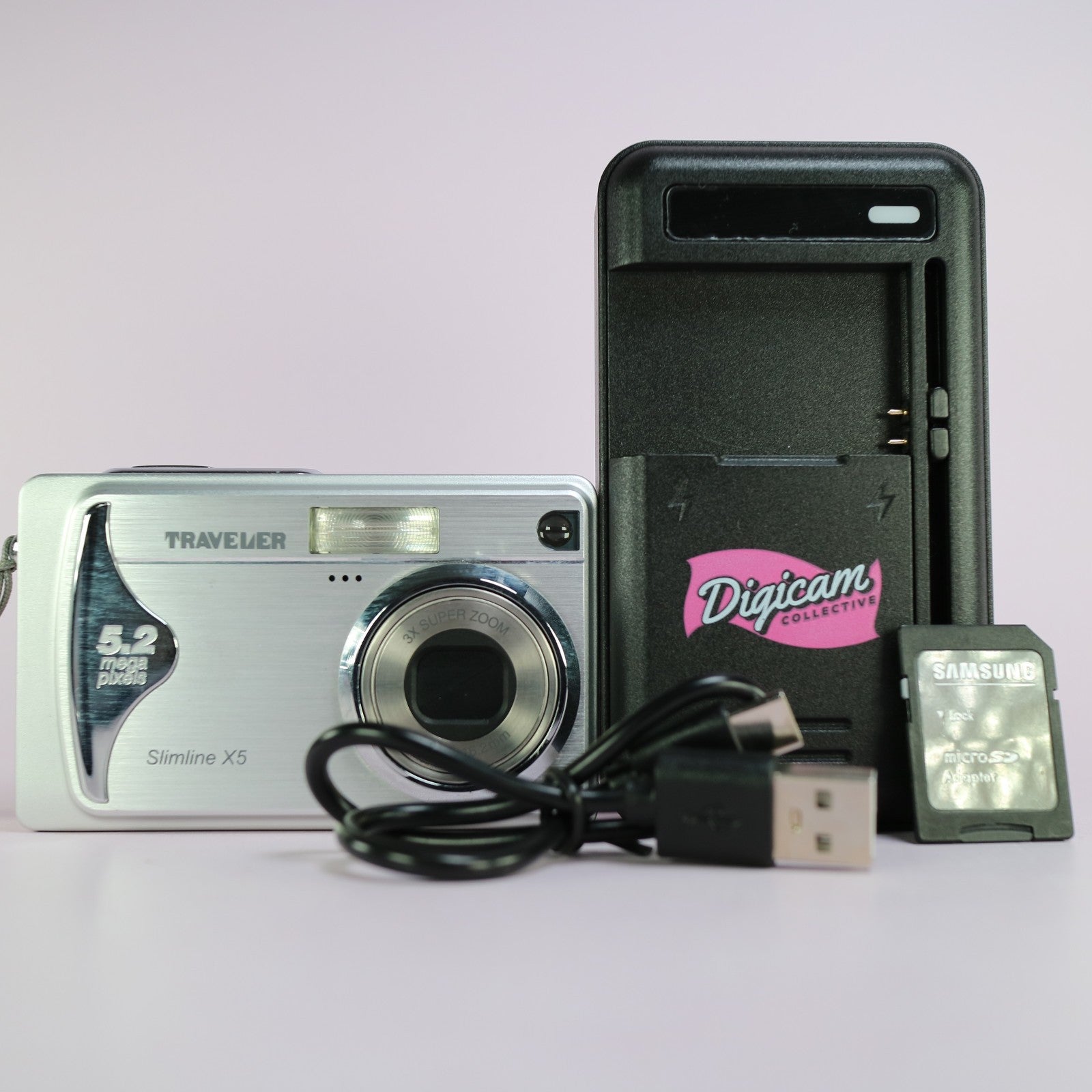 Traveler Digital Camera Slimline X5 5.2MP Silver Tested