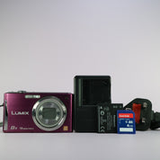 Panasonic Digital Camera Lumix DMC-FS35 16.1MP Purple Tested Full Working Set