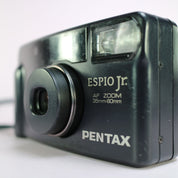 Pentax Espio Jr 35mm Film Point and Shoot Camera Black Tested