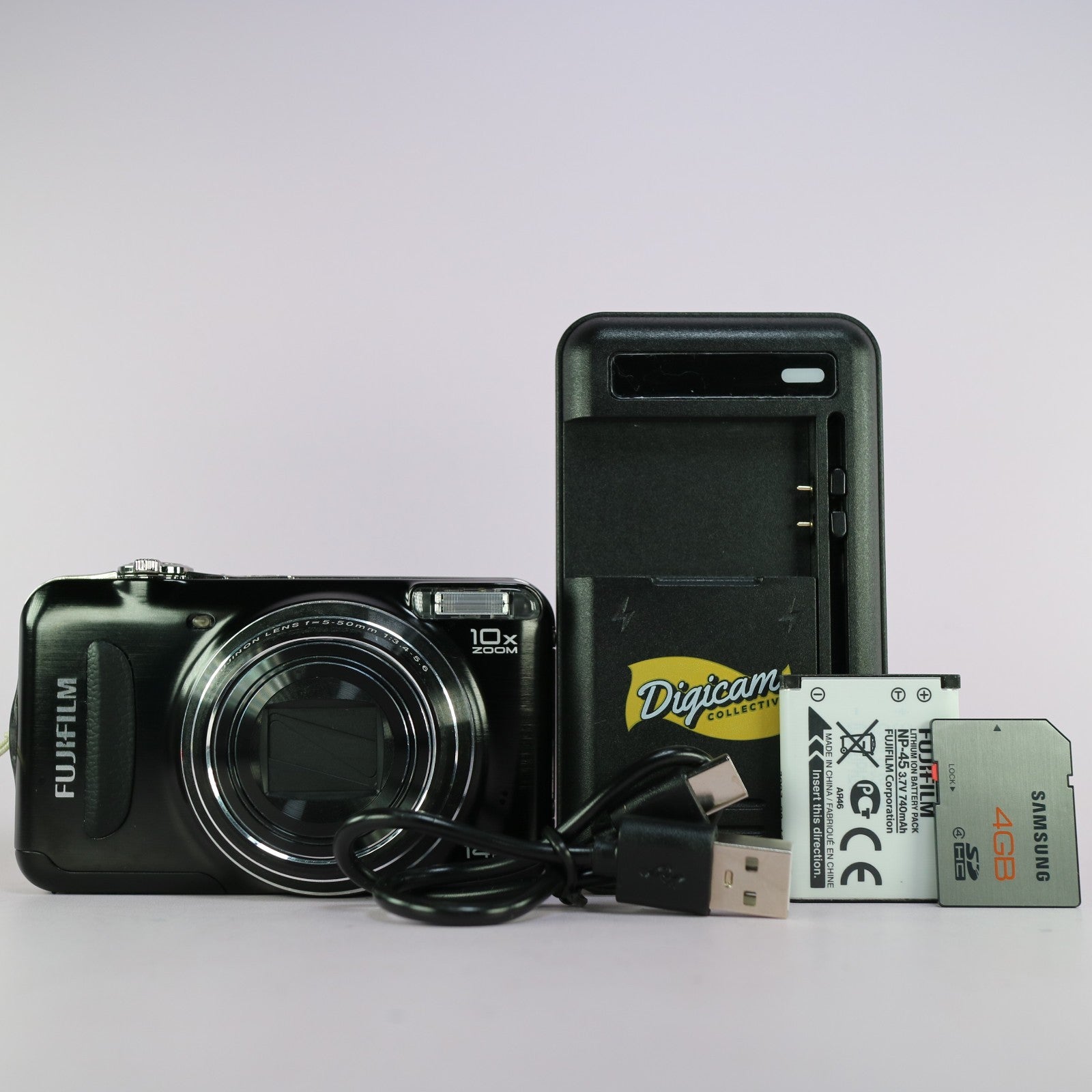 Fujifilm Digital Camera FinePix T200 14.0MP Black Tested Full Working Set
