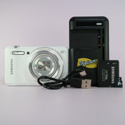 Samsung WiFi Digital Camera WB36F 16.2MP White Tested Full Working Set