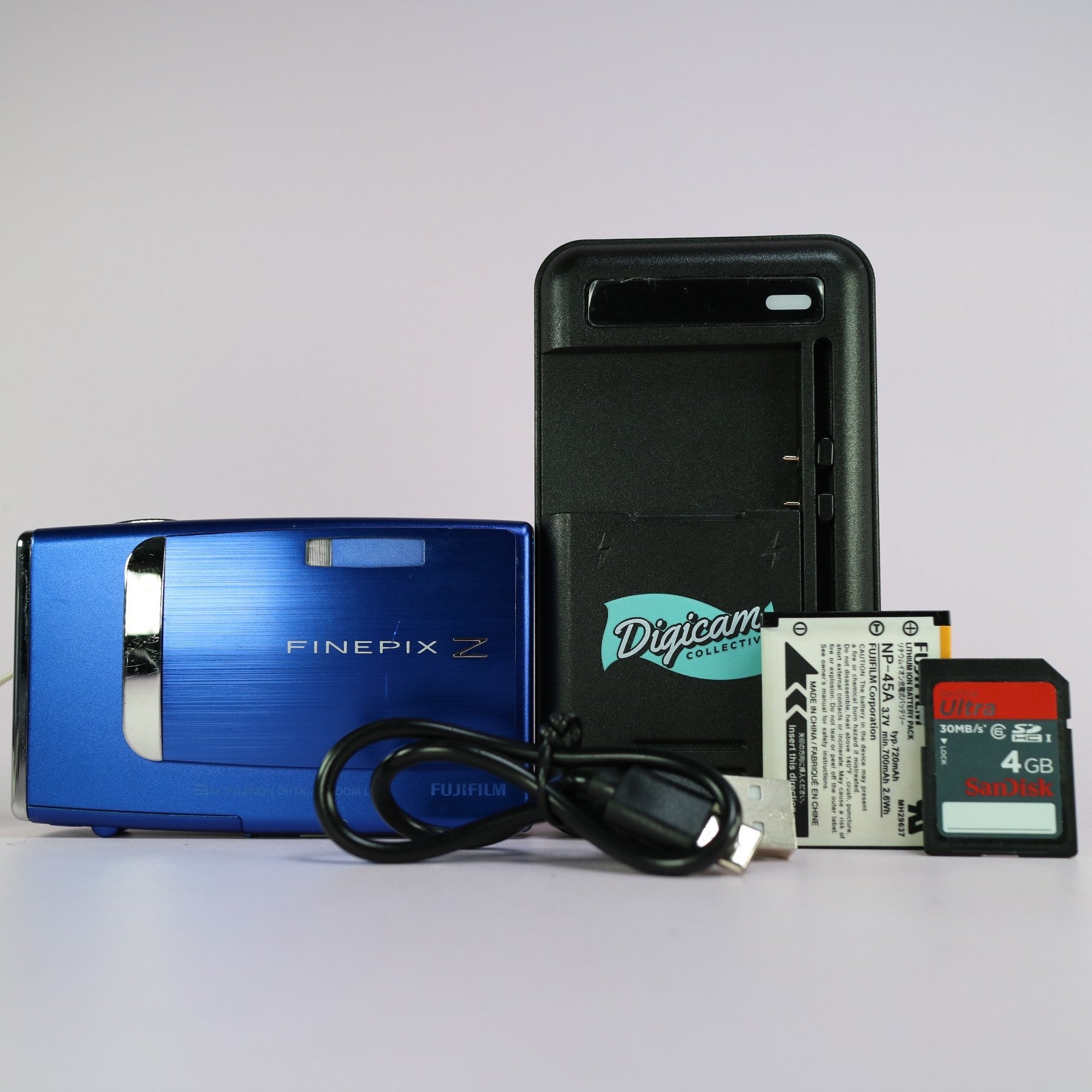 Fujifilm Digital Camera FinePix Z10fd 7.2MP Blue Tested Full Working Set