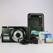 Nikon Digital Camera Coolpix S2500 12.0MP Black Tested Full Working Set