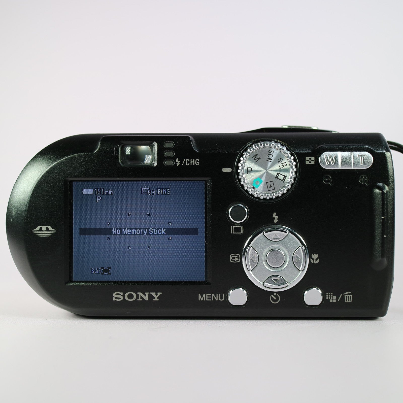 Sony Digital Camera Cybershot DSC-P120 5.1MP Black Tested w/ Battery and Charger