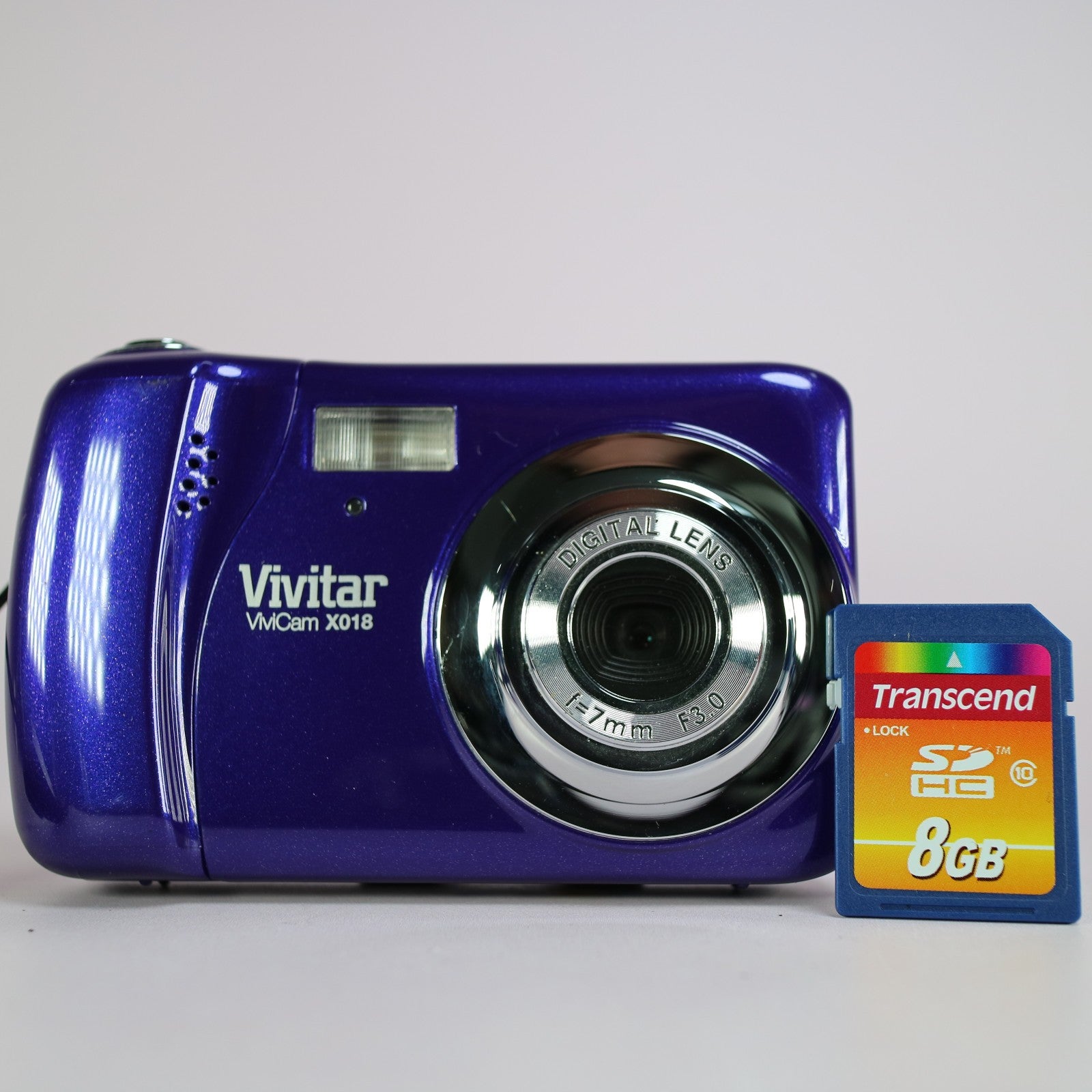 Vivitar Vivicam X018 10.1MP Flip Screen Compact Digital Camera Purple Tested