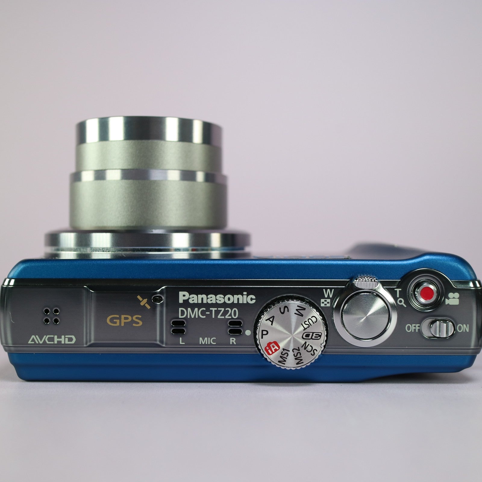 Panasonic Digital Camera Lumix DMC-TZ20 14.1MP Blue Tested Full Working Set
