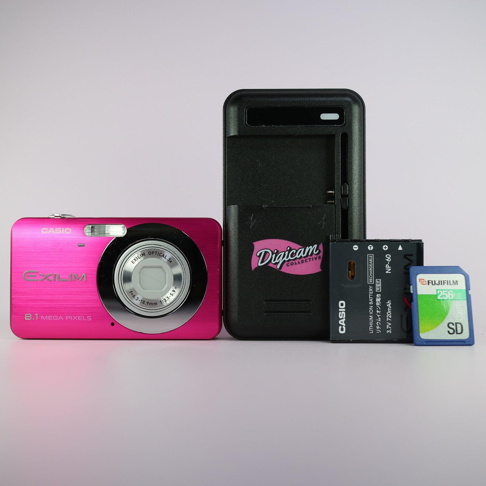 Casio Digital Camera Exilim EX-Z80 8.1MP Pink Tested Full Working Set