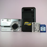 Pentax Digital Camera Optio Sv 5.0MP Silver Tested Full Working Set