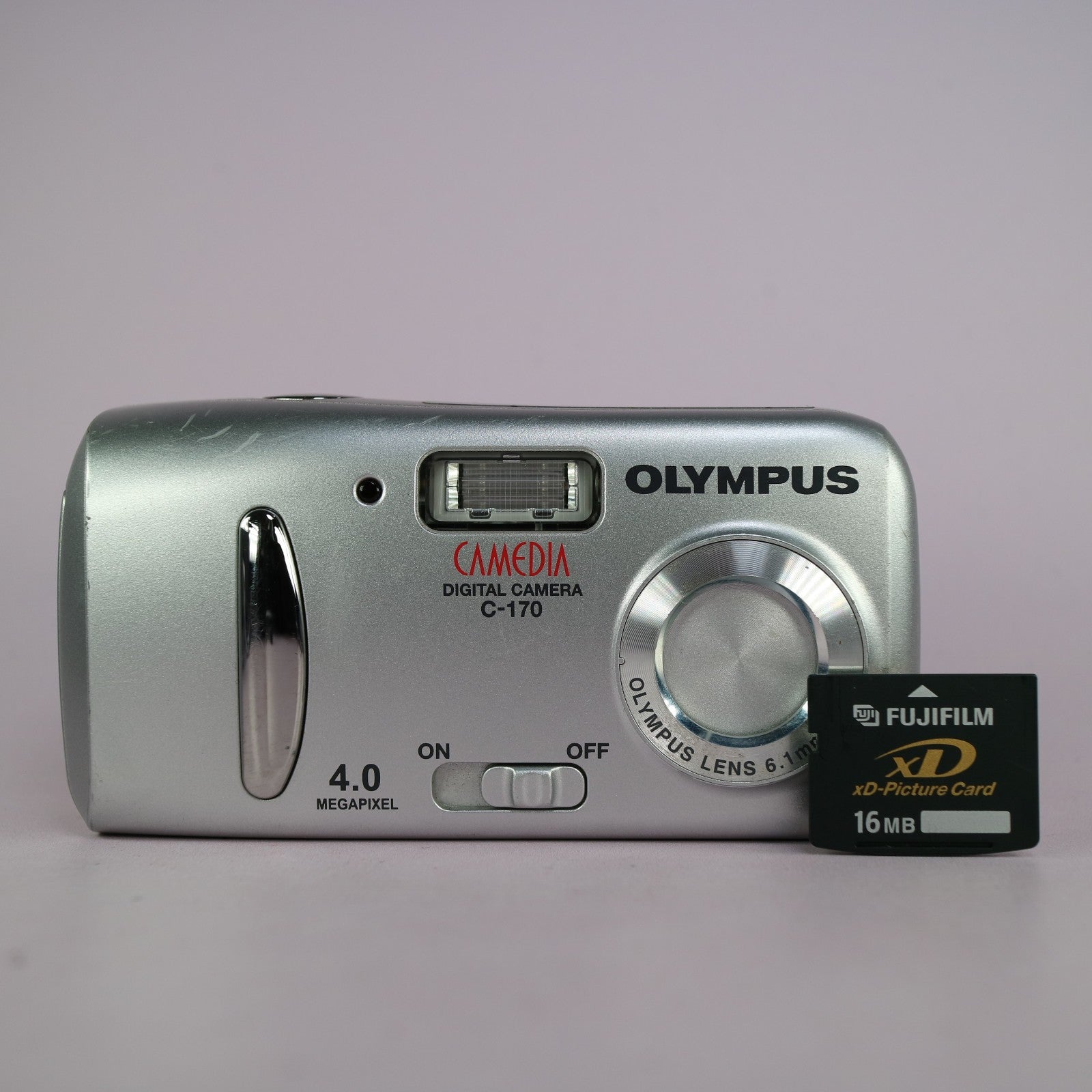 Olympus Camedia C-170 4.0MP Compact Digital Camera Silver Tested With xD Card