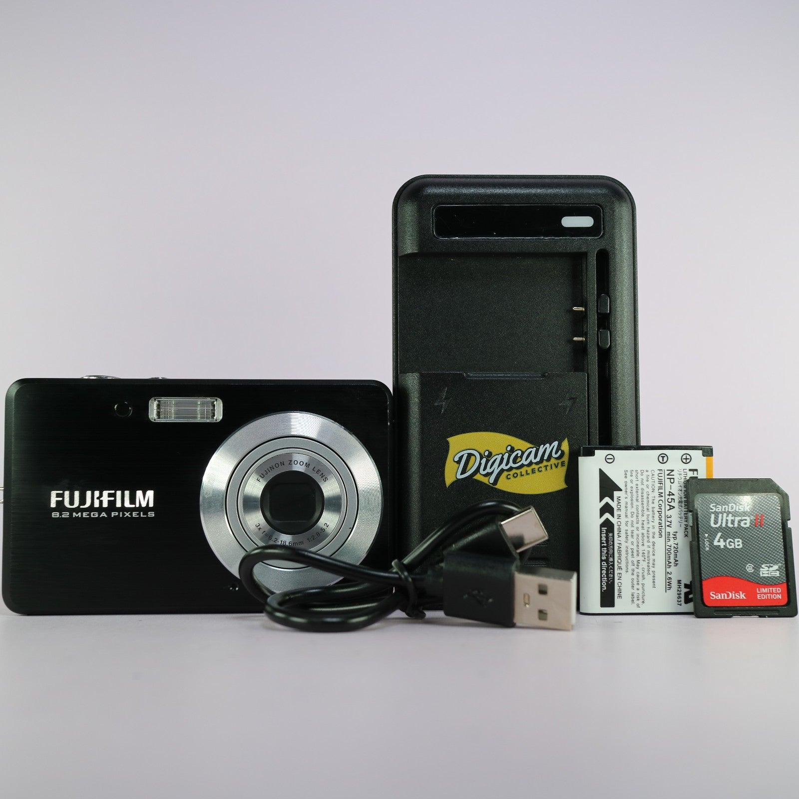 Fujifilm Digital Camera FinePix J15fd 8.2MP Black Tested Full Working Set
